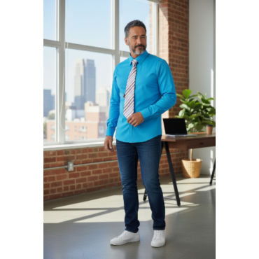 Designer Mens Dress Shirt with Tie